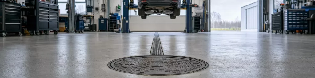 Ölabscheider in einer Kfz-Werkstatt